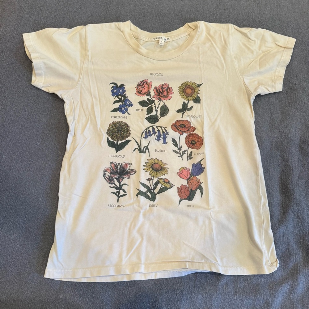 Floral Print T-Shirt - Cream